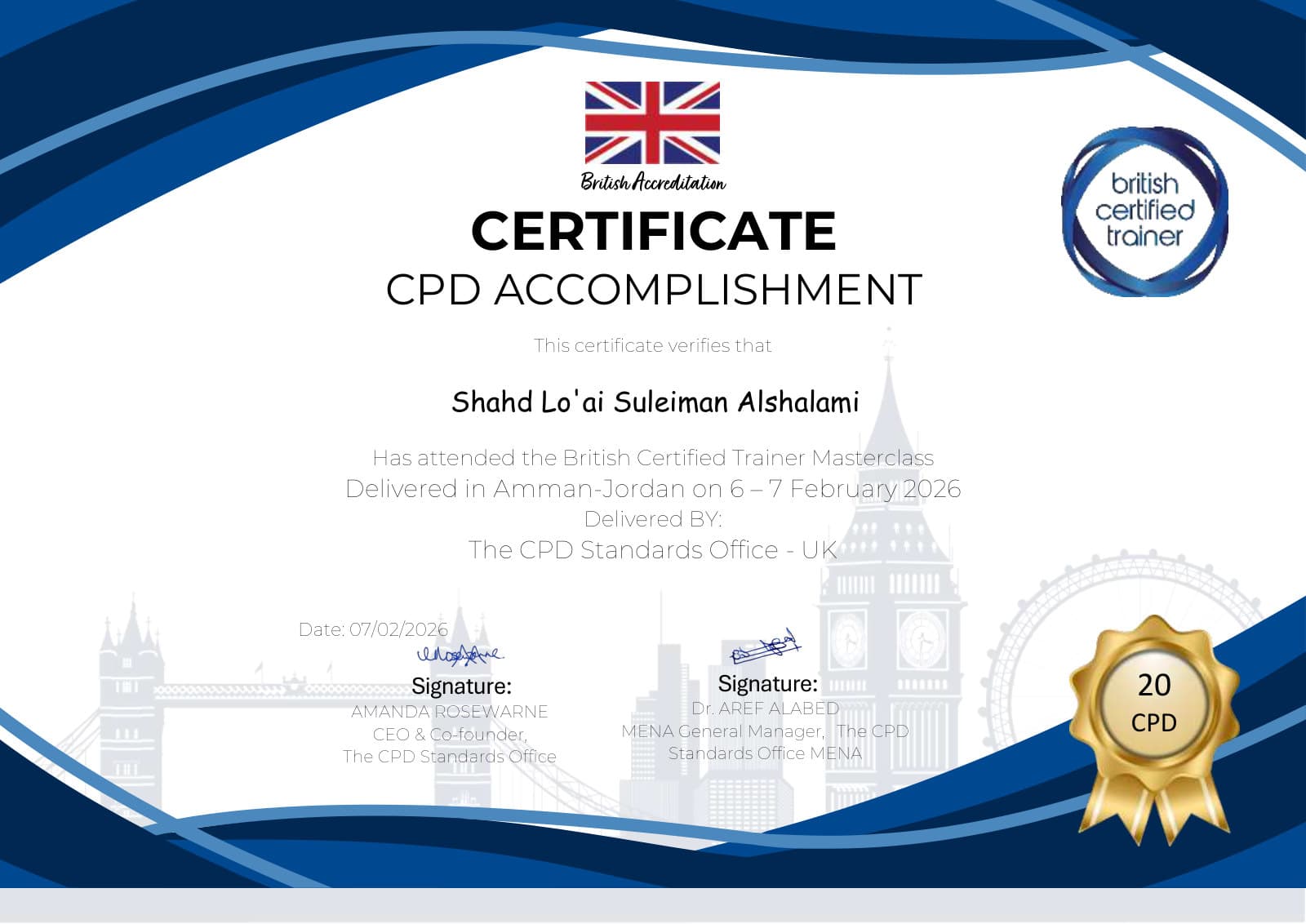 British Certified Trainer Masterclass — CPD — The CPD Standards Office, UK