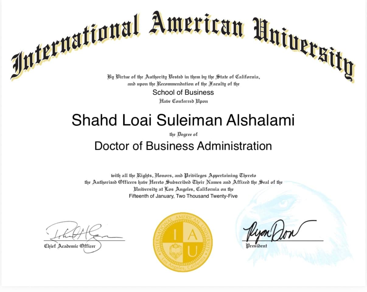 Doctor of Business Administration — International American University, Los Angeles