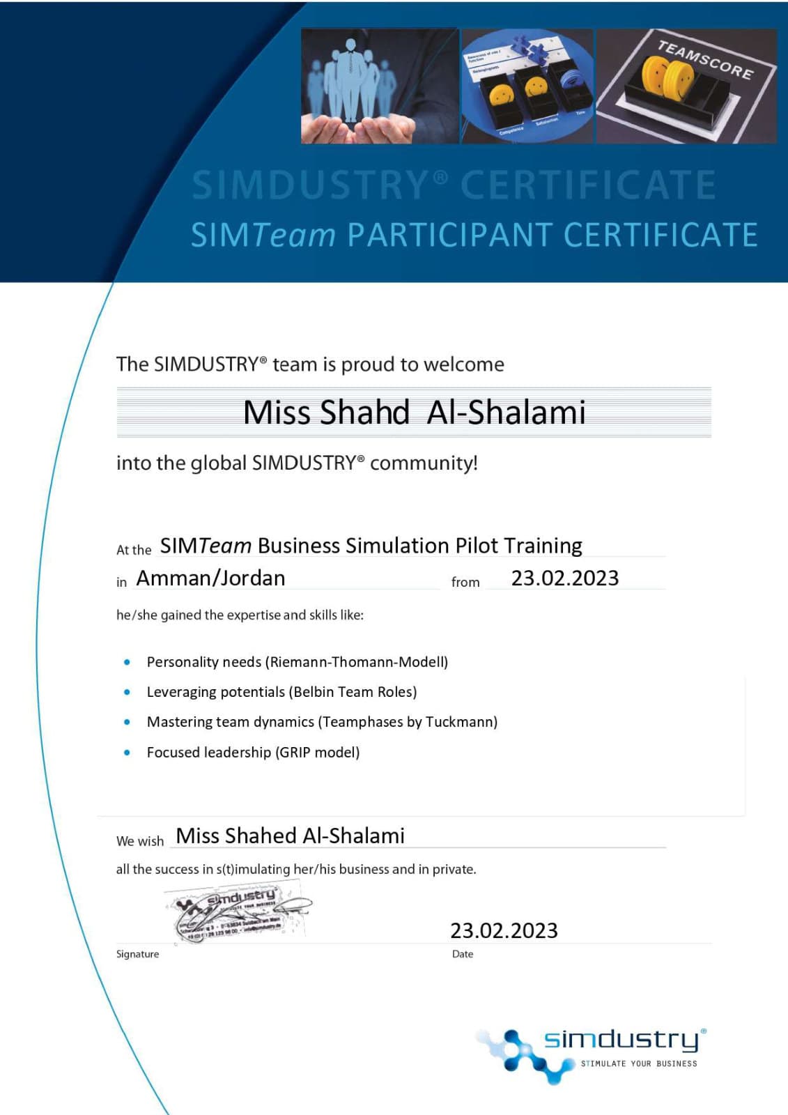 SIMTeam Business Simulation — SIMDUSTRY®